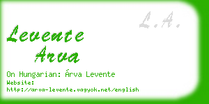 levente arva business card