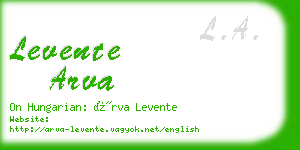 levente arva business card